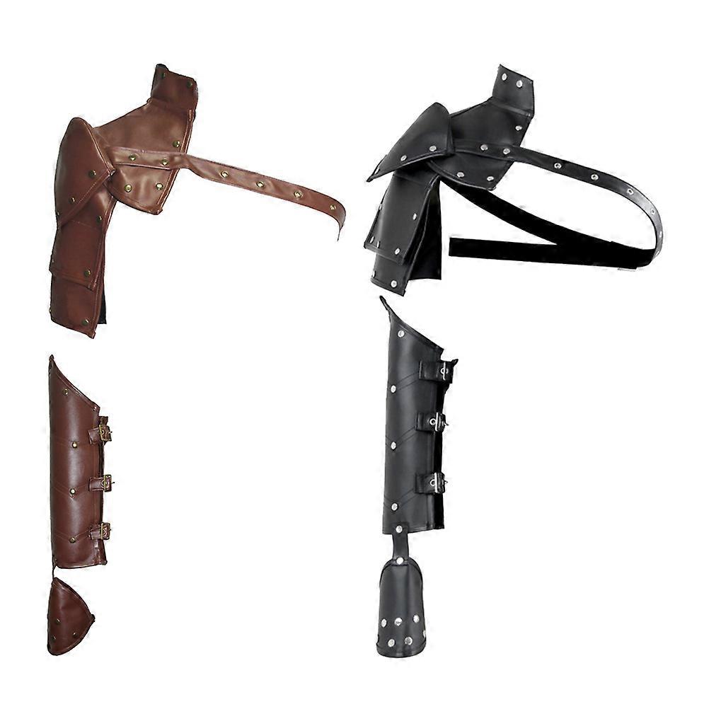 Gothic Split Shawl Brown 2Pcs Set for Cosplay Decoration Accessory