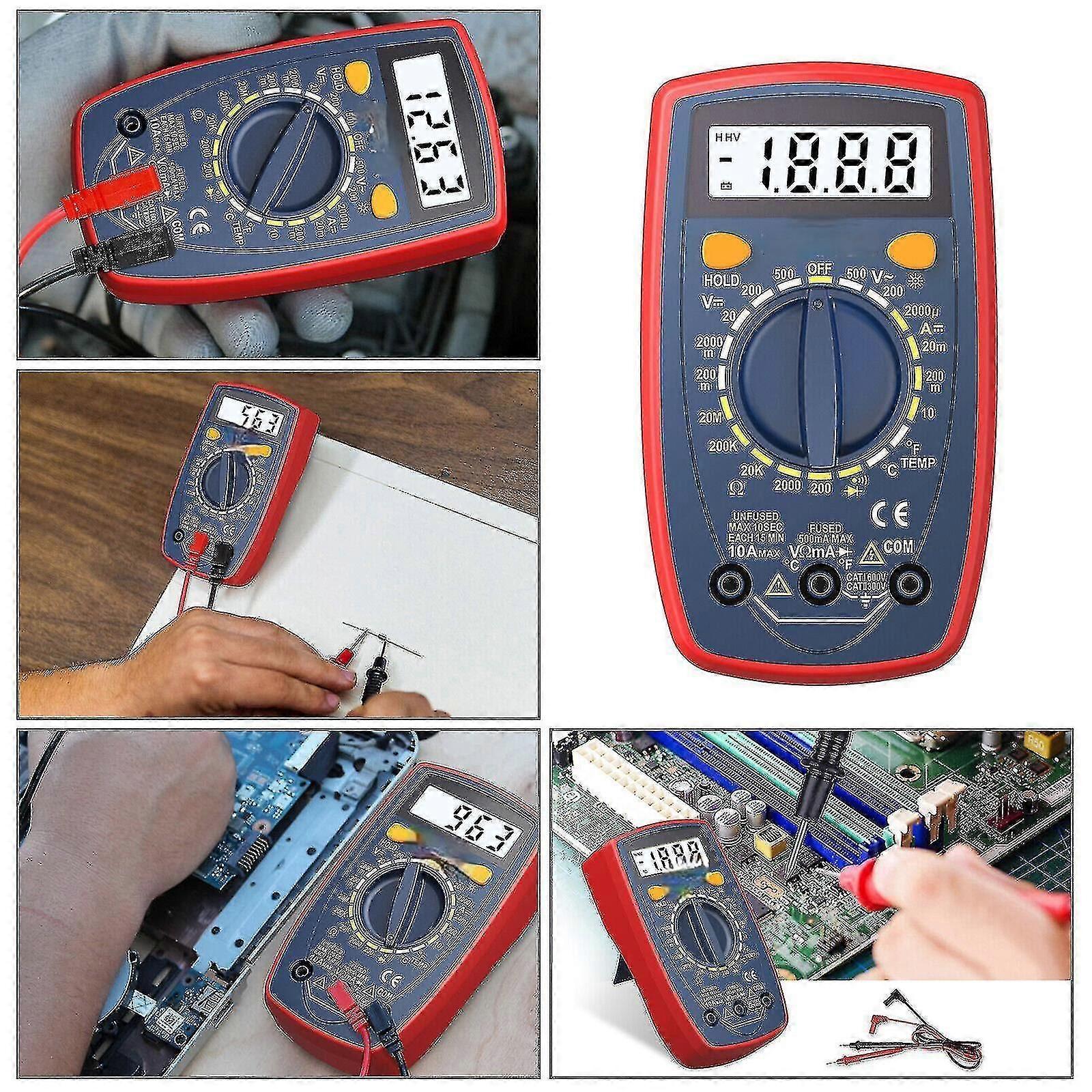 Lcd Digital Multimeter Multi Tester Test Lead Backlight Diodes Test