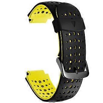 Watch Band Black Yellow Silicone Strap for Garmin Forerunner 235 220 230 620 630 735XT