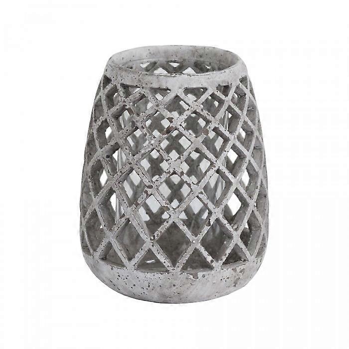 Hill Interiors Large Conical Ceramic Lattice Hurricane Lantern