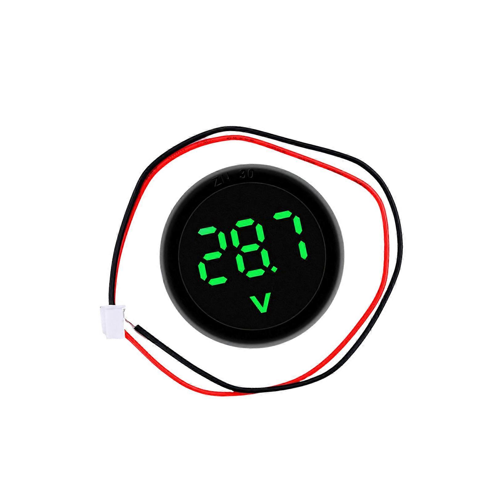 2 Wire Digital Voltage Display Meter 4 To 100V High Accuracy Voltmeter For Power Supply Monitoring And Testing  Green