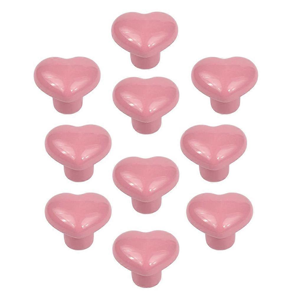 Ceramic Drawer Knobs Heart Shape Cabinet Dresser Pulls Handles with Screws, Furniture Knobs for Clo