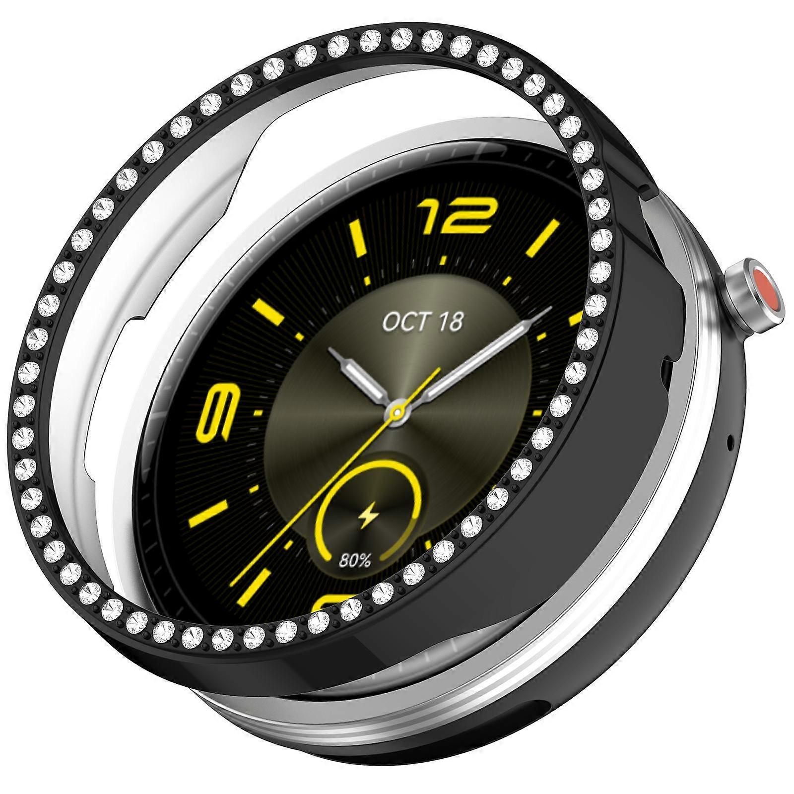 Single Row Diamond Half Coverage Hollow PC Watch Protective Case