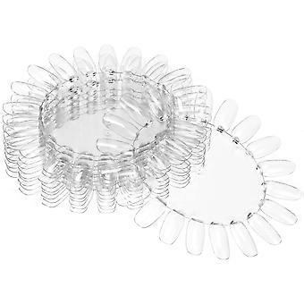 10pcs Acrylic Nail Art Practice Wheel Polish Color Display Chart (Transparent)