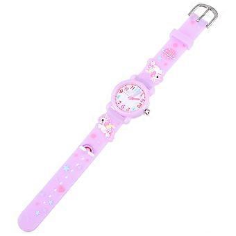 Orologi per bambini, orologio unicorno alla moda, orologio didattico impermeabile, orologio da polso elegante, viola, confezione da 1