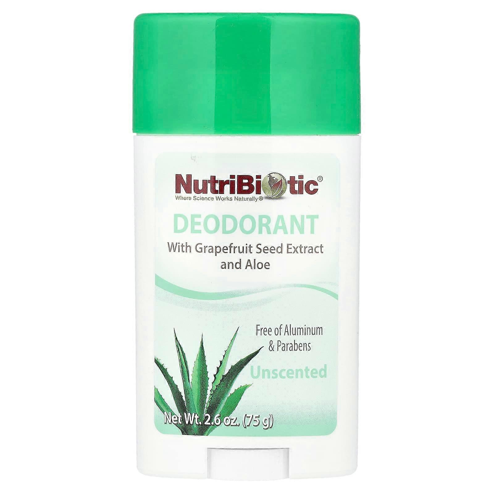 NutriBiotic, Deodorant, Unscented, 2.6 oz (75 g)