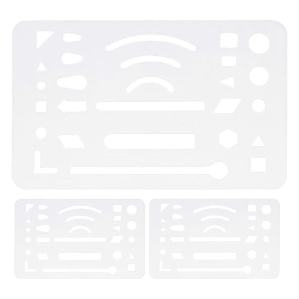 Plastic Drawing Erasing Shield for Technical Drawing 3Pcs Set