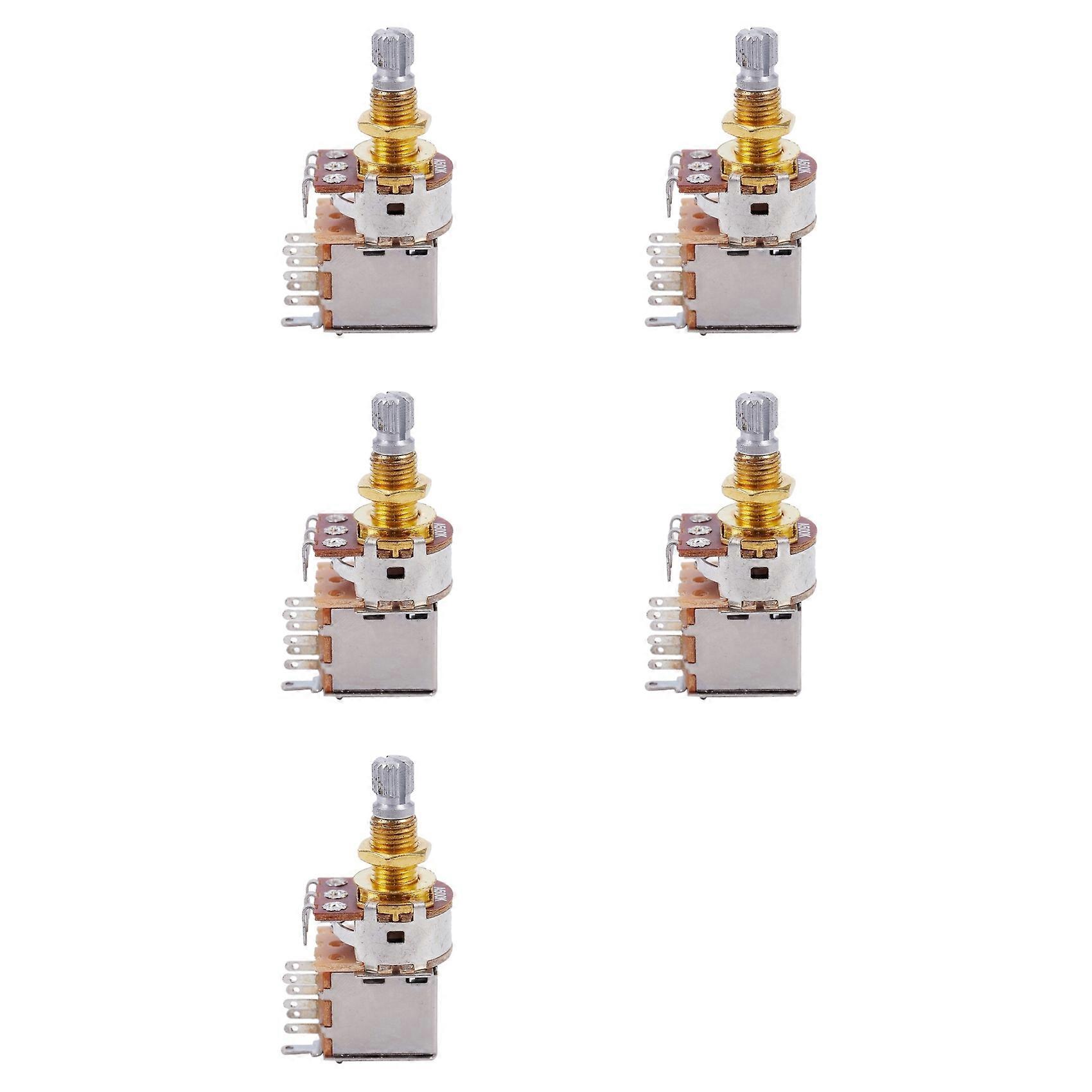 5X Guitar Pots 500K Short Split Shaft Audio Taper Push/Pull Potentiometer