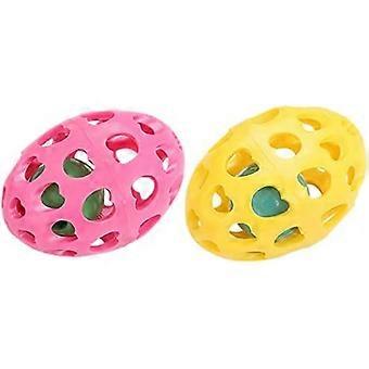 YOITEA Rubber Pet Toy Rugby - Herbruikbare Interactieve Draagbare Grappige Ingebouwde Bel Training Holle Puppy Play Ball Hond Chew Ball