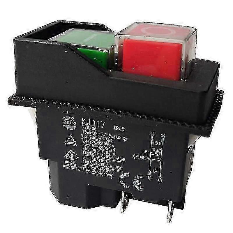 Electromagnetic Push Button Switch KJD17 220V 4 Pin Garden Tools