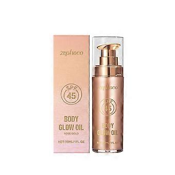 Zephoco Rose Gold Coconut Protective Sparkling Body Oil Summer Protective Moisturizing, Radiant And Non-Sticky Body Oil