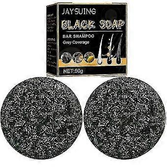 3pcs Men's Grey Coverage Bar Shampoo Hair Darkening Black Soap For Grey Hair Cover - you
