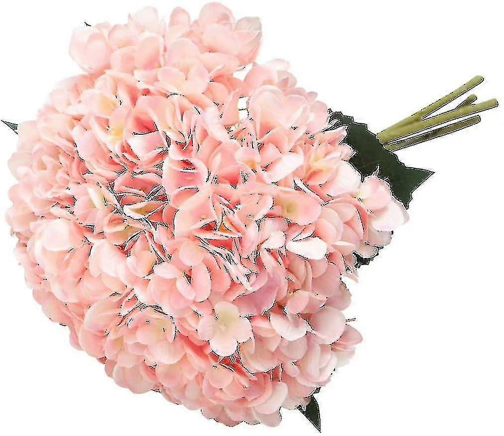 Artificial Hydrangea Flower, 5 Pcs Single Long Silk Stem 6.3 Inch Head Hydrangea Bouquets