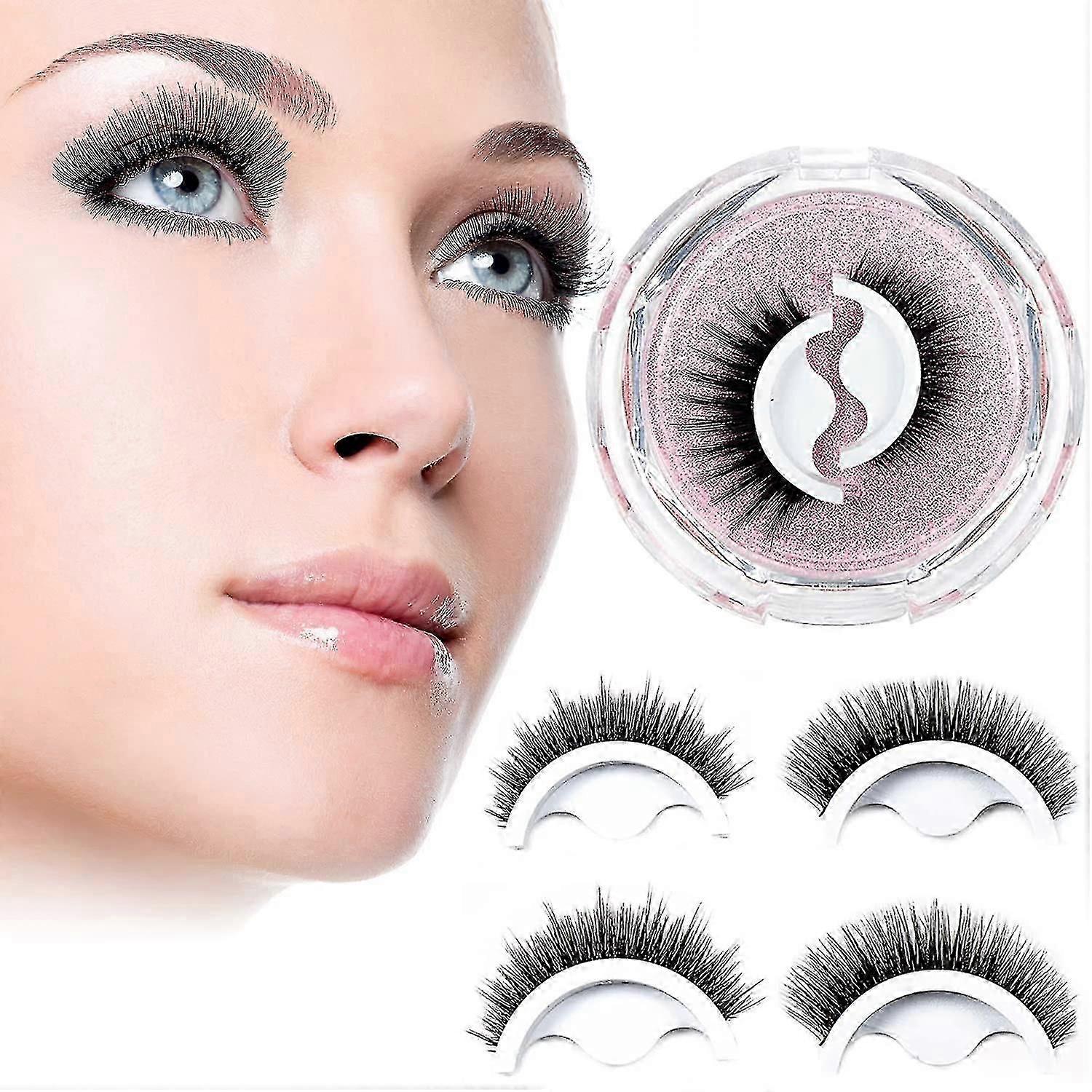 1 Pair Reusable Self-adhesive Eyelashes