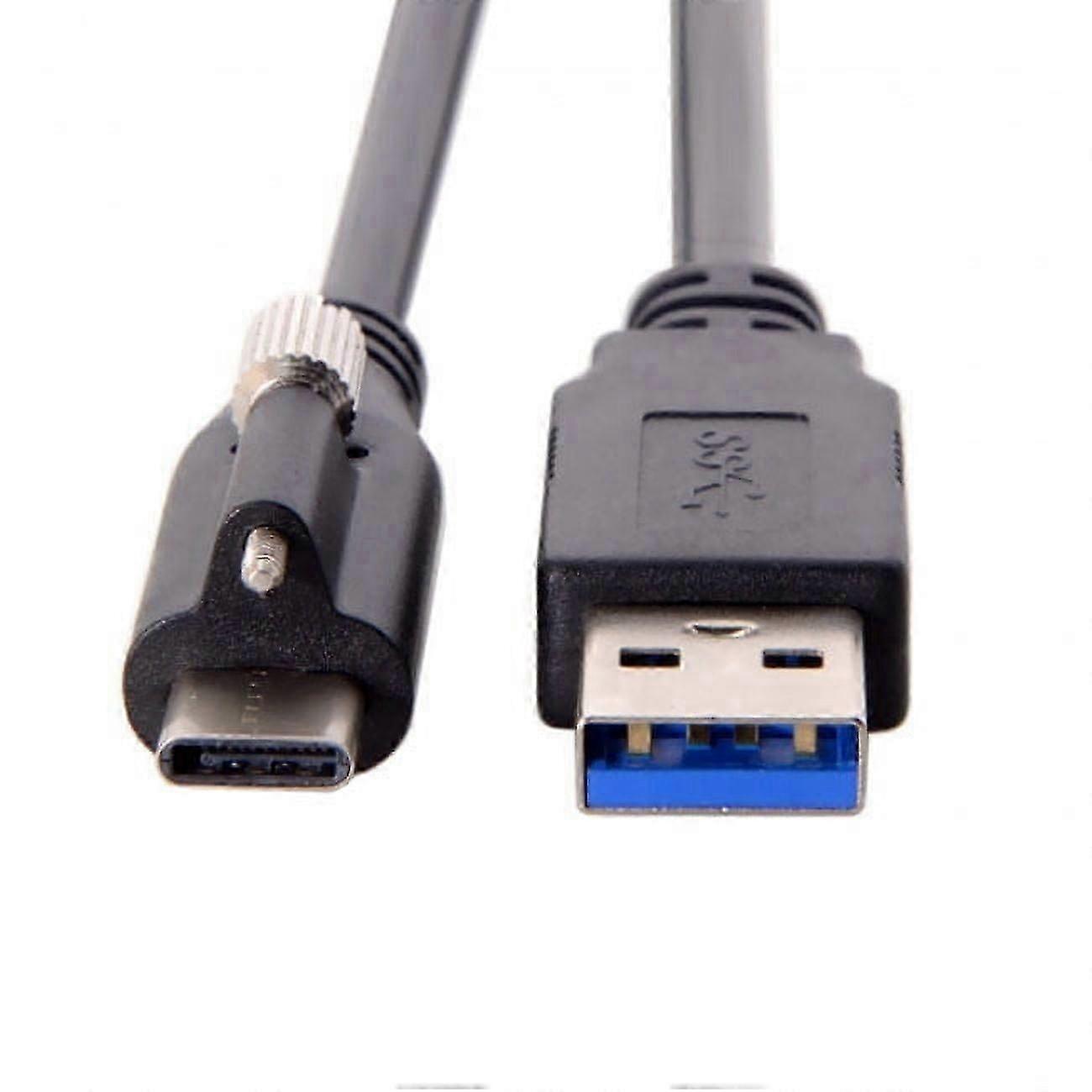 5 Meters USB 3.1 Type-C Locking Data Cable with Panel Mount Screw for Camera