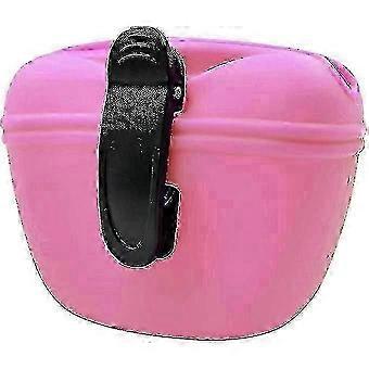 Pink Silicone Dog Treat Bag With Clip - Portable Dog Food Container Compatible Training - Magnetic Closure FASTXM