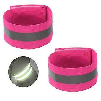 2-Pack Reflective Velcro Bracelets Pink pink