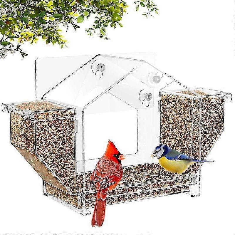 Squirrel-Proof Window Bird Feeder with Large Viewing Window