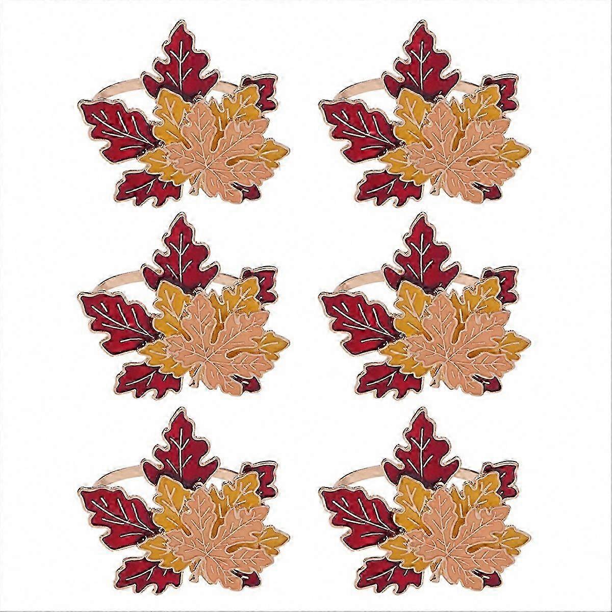 Napkin Rings 6PCS Maple Leaf Fall Table Decor for Home