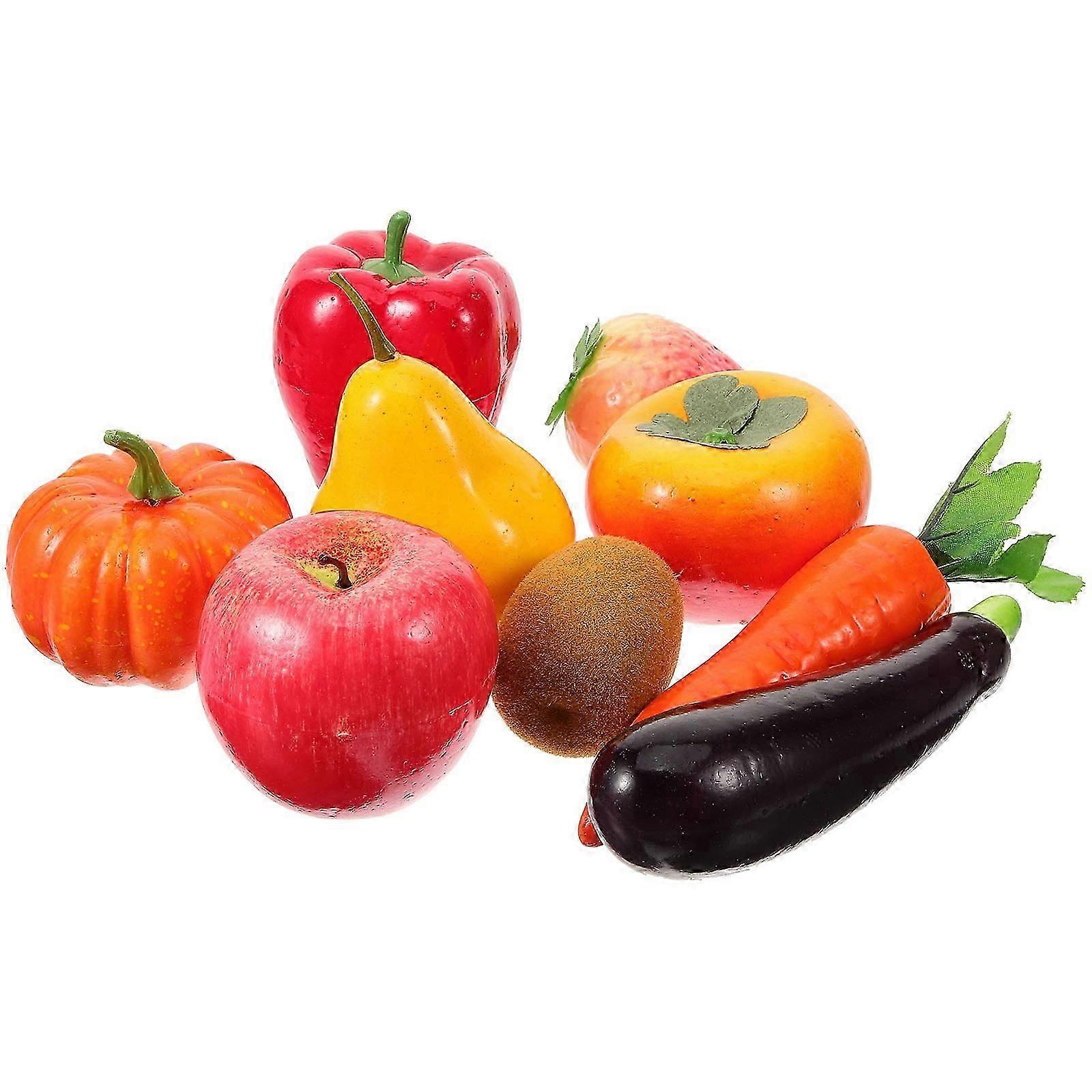 9pcs Faux Vegetable Artificial Fruit Lifelike Display Model Props