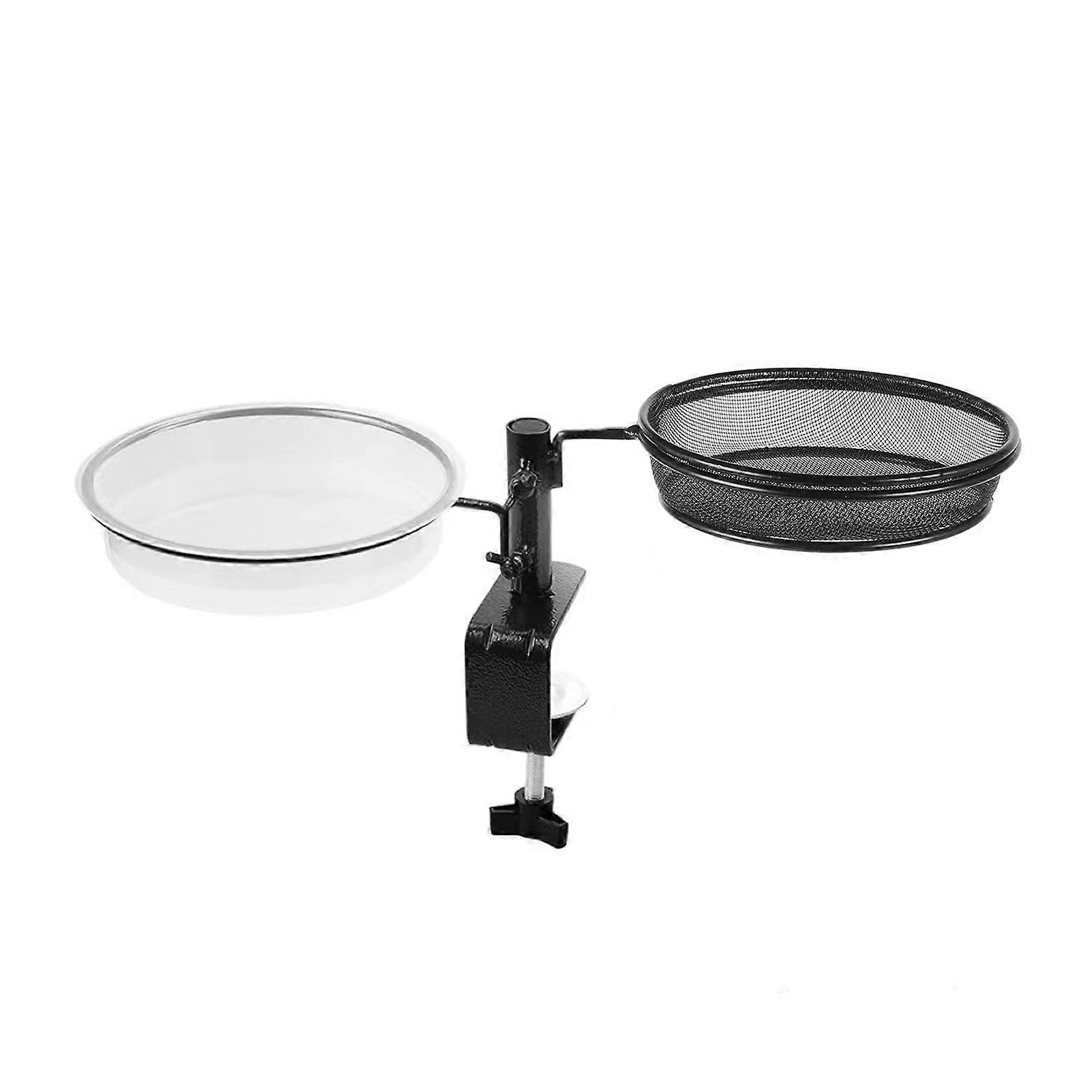 Deck Railing Bird Feeder with Metal Bracket and Mesh Tray