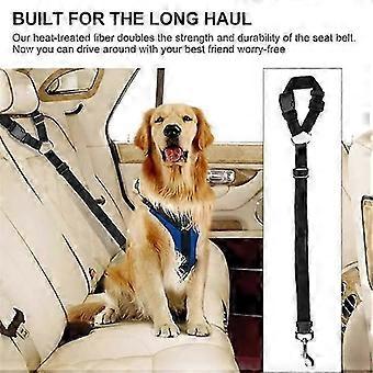 Adjustable Dog Harness for Car - Pet Seat Belt - Black