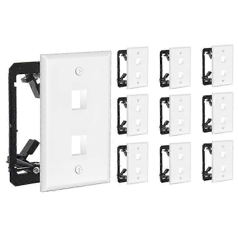 2 Port Wall Plate, Includes Low Voltage Mounting Brackets