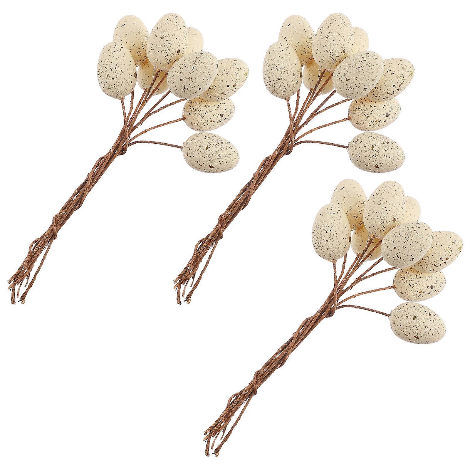 27pcs Artificial Easter Eggs Stems Decorative Speckled Easter Egg Twig Branches