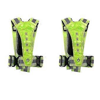Adjustable Practical High-visibility Safety Vest with 8 LED Lights