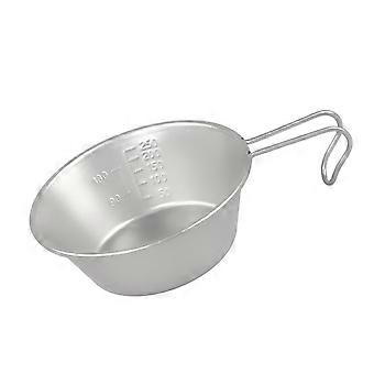Meal Service Bowl with Wire Handle and Inner Guide for Camp Table Use, Outdoor Eating, and Soup Serving on Trails  Retro Color