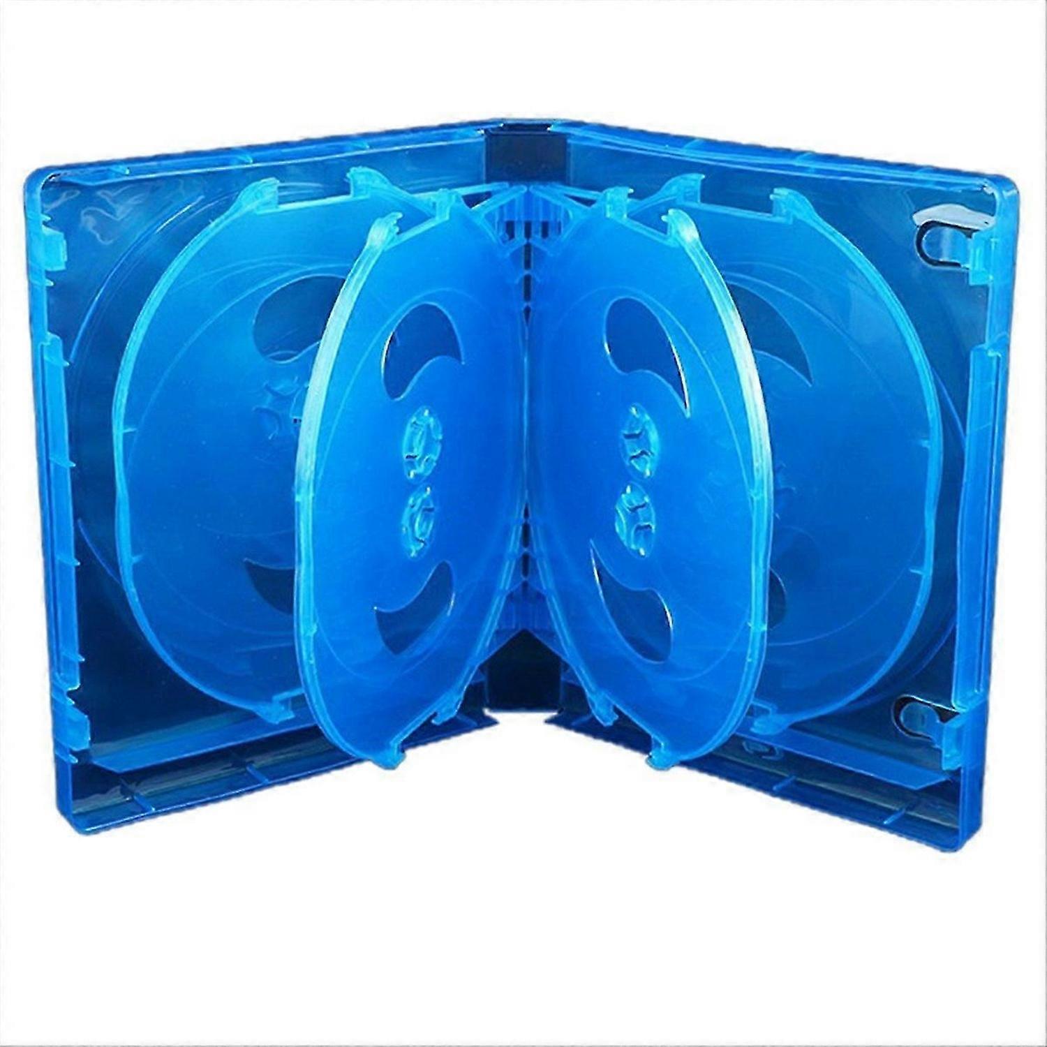 CD Storage Box 10-Piece Pack CD Case Plastic Double-Sided CD,Blue