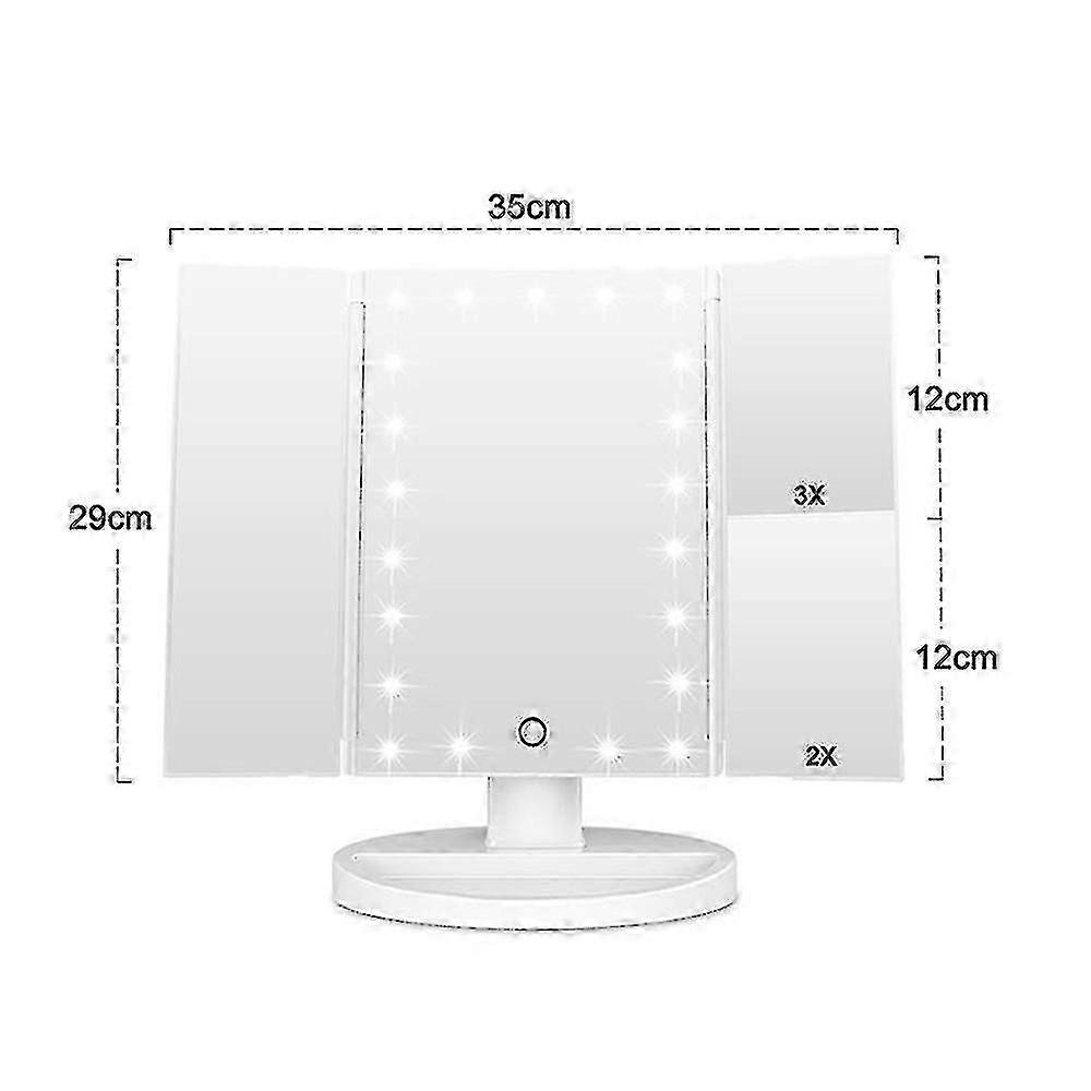 2x/3x Magnification 22 Led Lights Touch Screen Switch Tri-fold Design