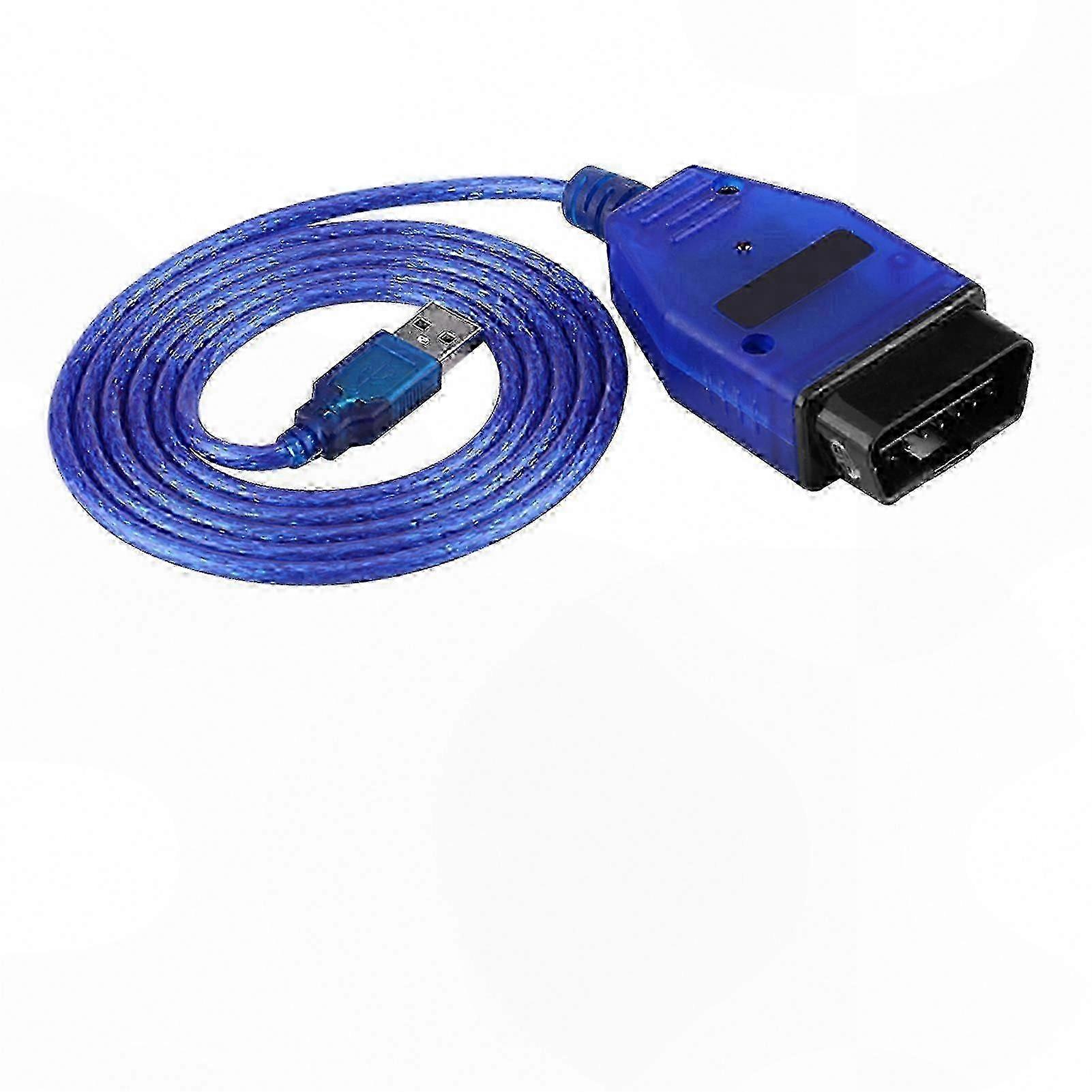 Car Diagnostic Scanner USB Cable, Blue 16-Pin OBD2 Compatible with KKL 409.1 Interface Tool