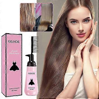 Haarglättungscreme mit Kamm, 150 ml Glättungscreme Protein-Korrekturcreme, Glättungscreme für lockiges Haar und geschädigtes trockenes Haar