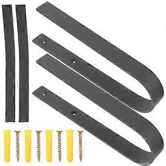 Gancio per skateboard resistente, per 2 set di tavole da sci, da parete, colore nero.