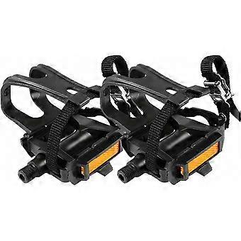Easy-to-Use Secure Foot Grip Bike Pedals with Toe Clip and Strap for Outdoor Cycling and Indoor Stationary Bikes