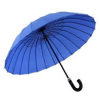 Large Windproof Golf Umbrella for Two People with Durable 24Rib Long Handle and Antipinch Grip (Dark Blue)