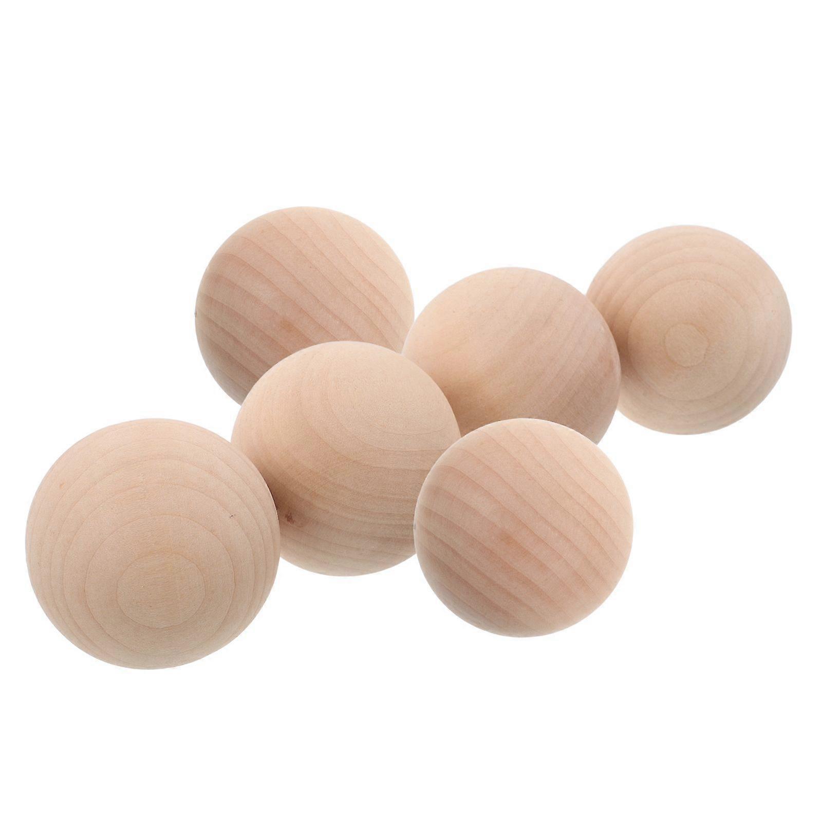 6pcs Natural Beech Croquet Balls 5.5cm