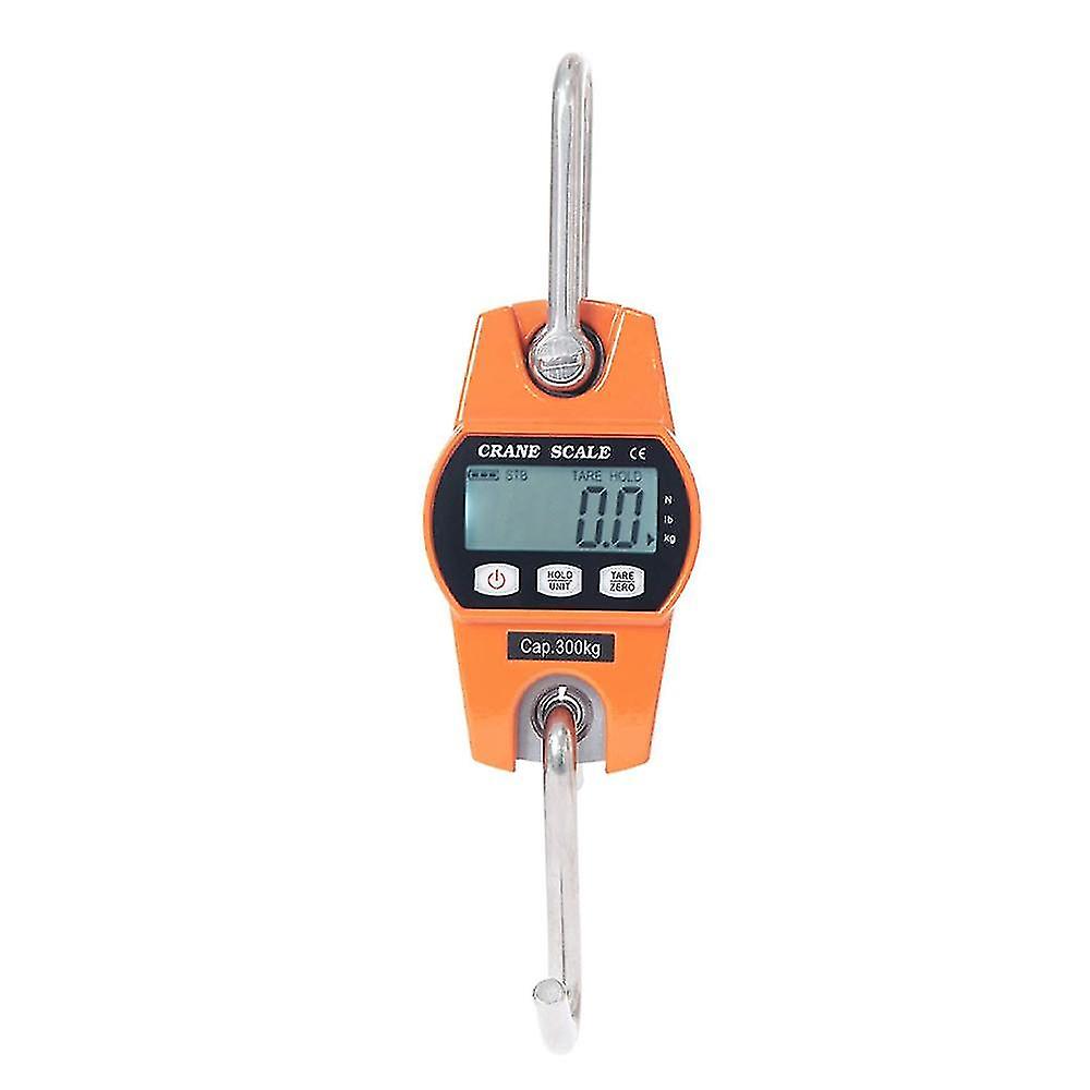 Electronic Scale 300kg Hanging Hook Scale Lcd Dynamometer Industrial Hook Scale Weight Scale 300kg/600lbs,orange,1 Piece