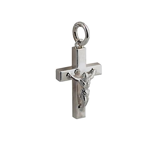 Silver 20x13mm solid block Crucifix Cross