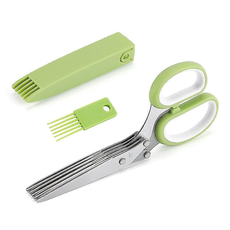 Herb Scissors Kitchen Scissors Stainless Steel Scissors With Cleaning Comb