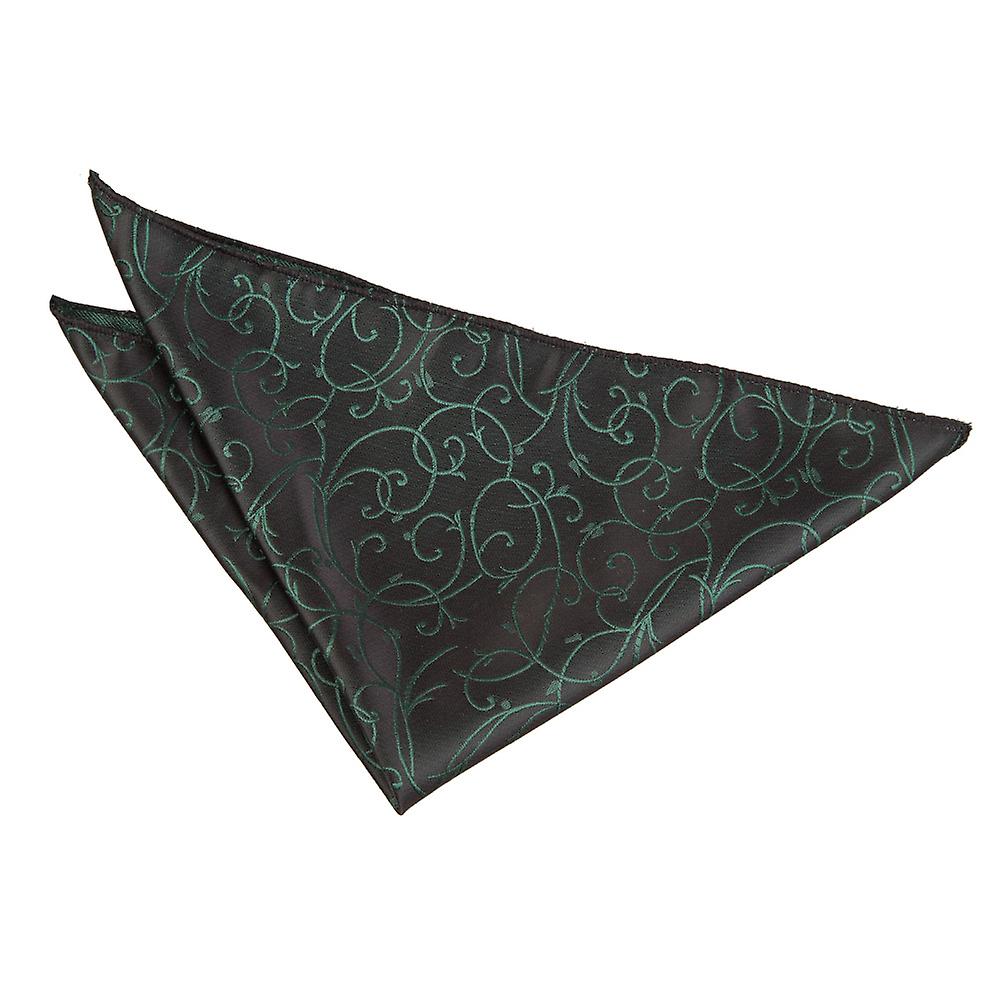 Black and Green Swirl Pocket Square