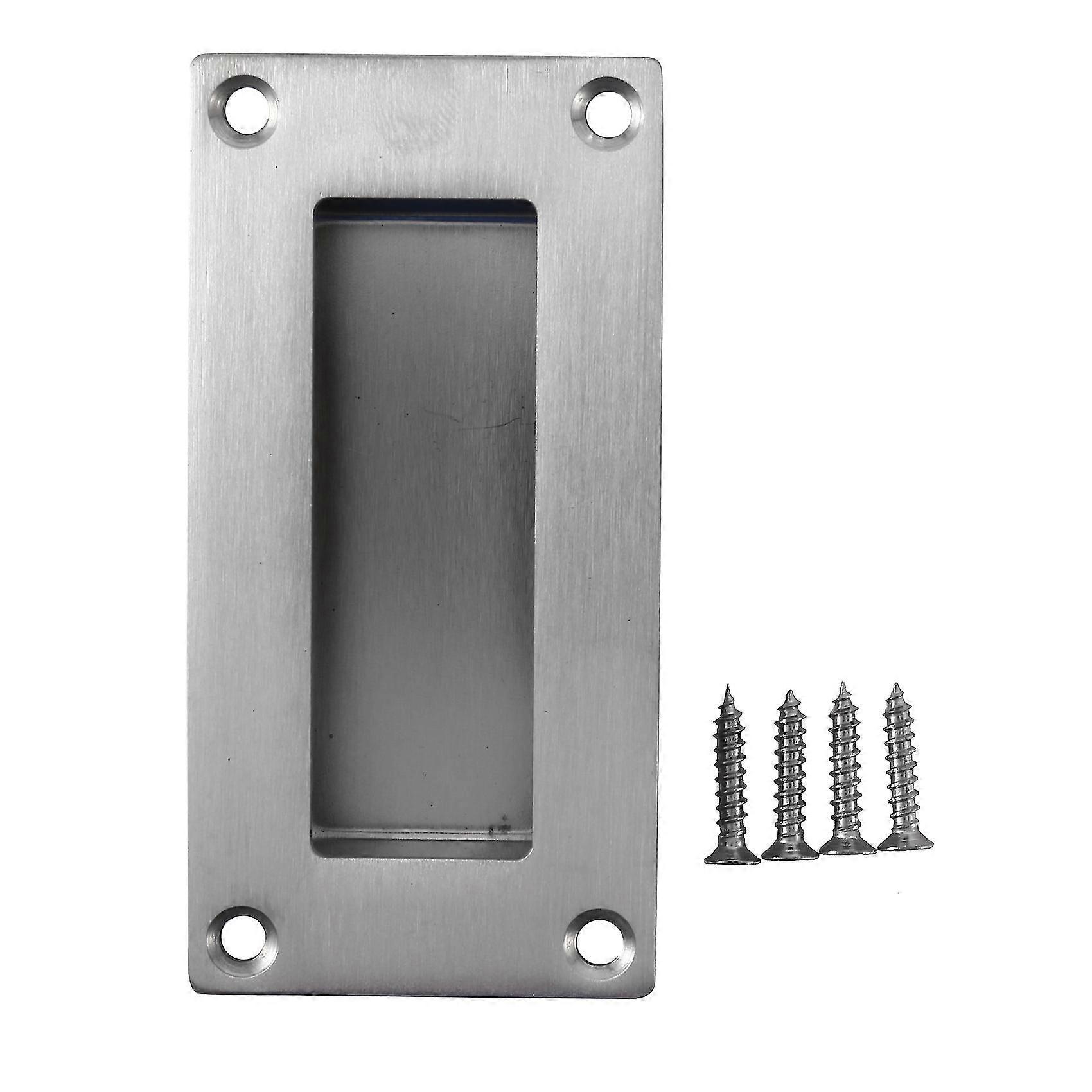 Rectangular Face Fix Flush Recessed Sliding Door Pull Handle Stainless Steel