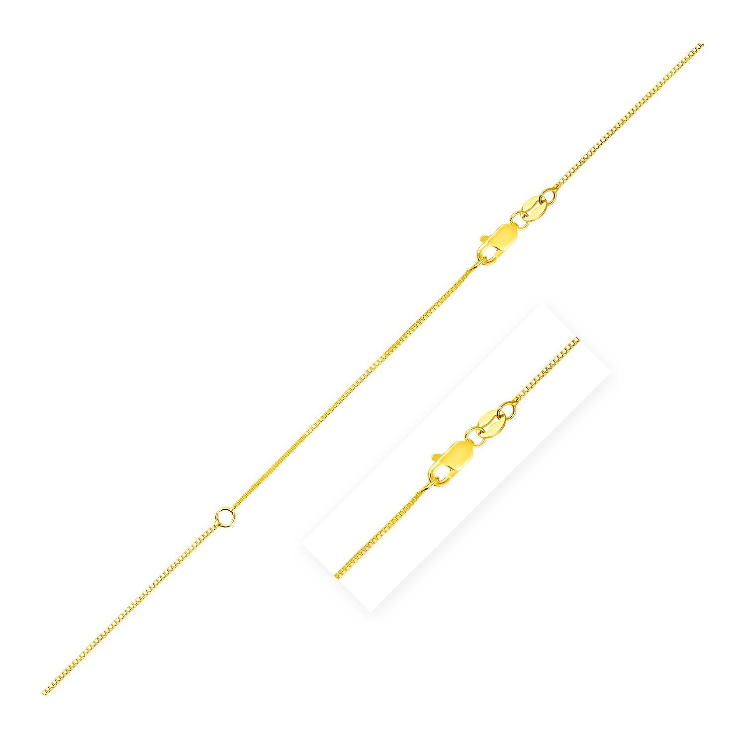 Extendable Box Chain in 14k Yellow Gold (0.7mm)