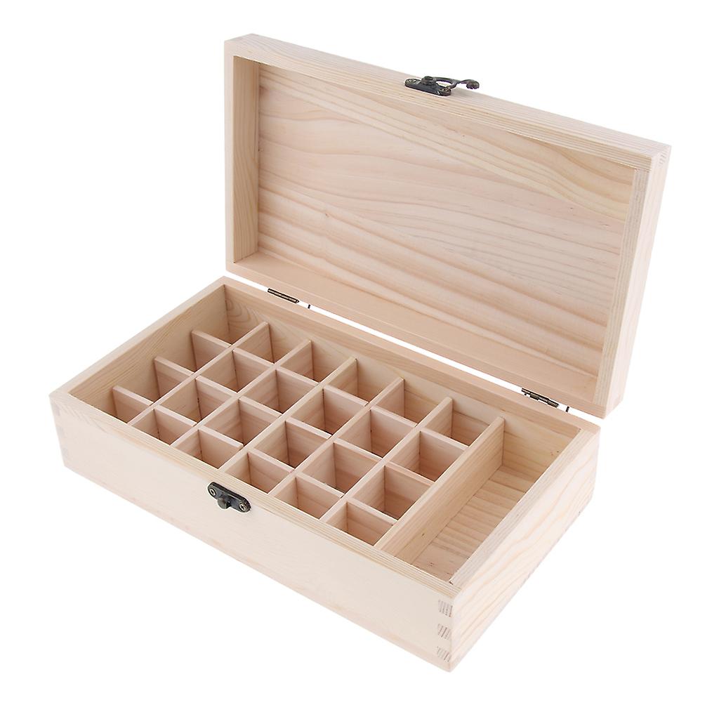 25 Grids Wooden Essential Oils Storage Box Organizer for 15ml/ 100ml Oils