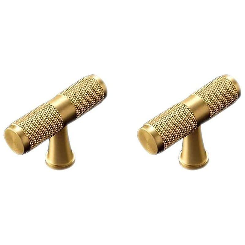 Kitchen Cabinet Handles - Pack of 2 - Handle - Cabinet Handle - Furniture Handle - Drawer Handle - Aluminum Alloy - Gold - 50mm - T-Shape
