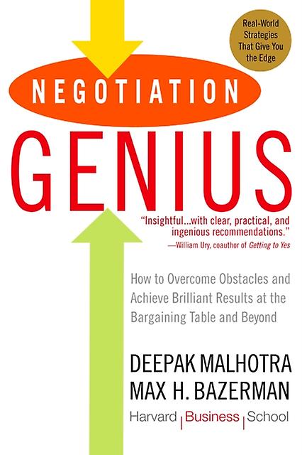 Negotiation Genius by Max Bazerman Paperback