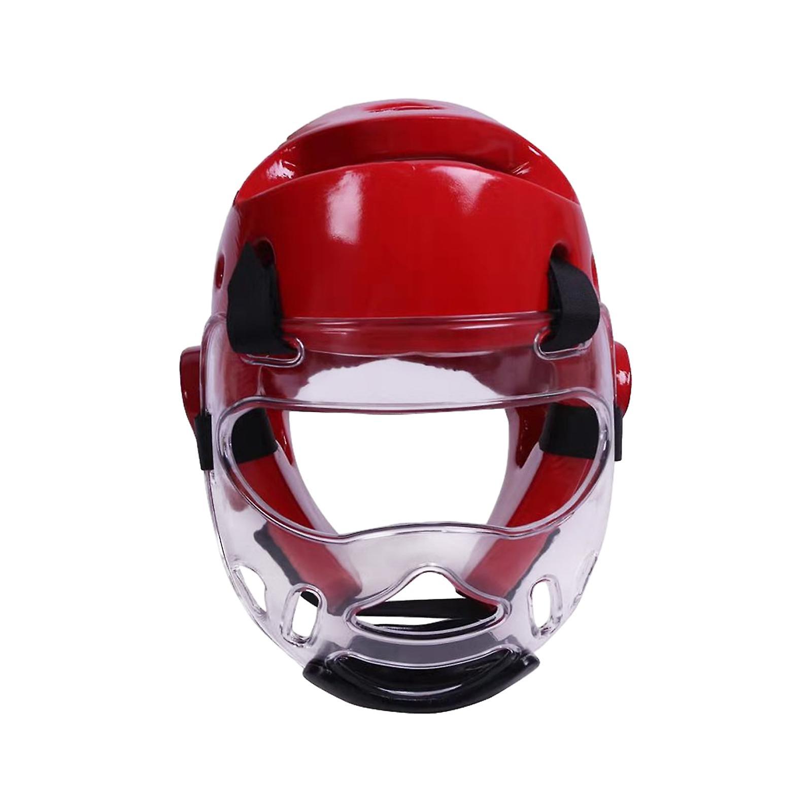 Karate Headgear Taekwondo Head Gear για Sparring Fighting Taekwondo Εκπαίδευση κόκκινο M