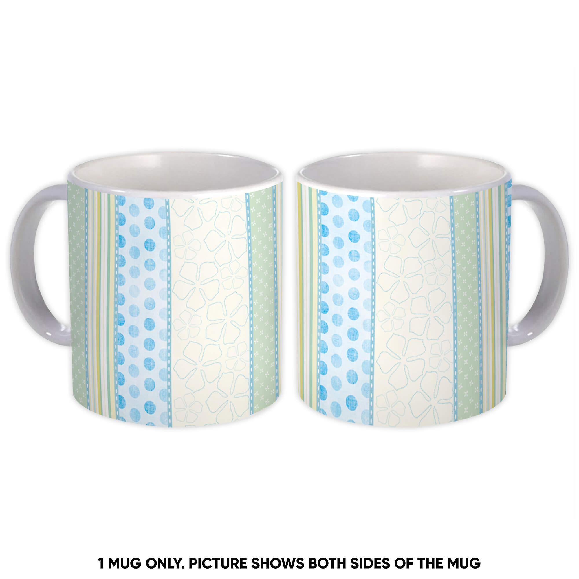 Gift Mug: Polka Dots Flowers Stripes Pattern Abstract