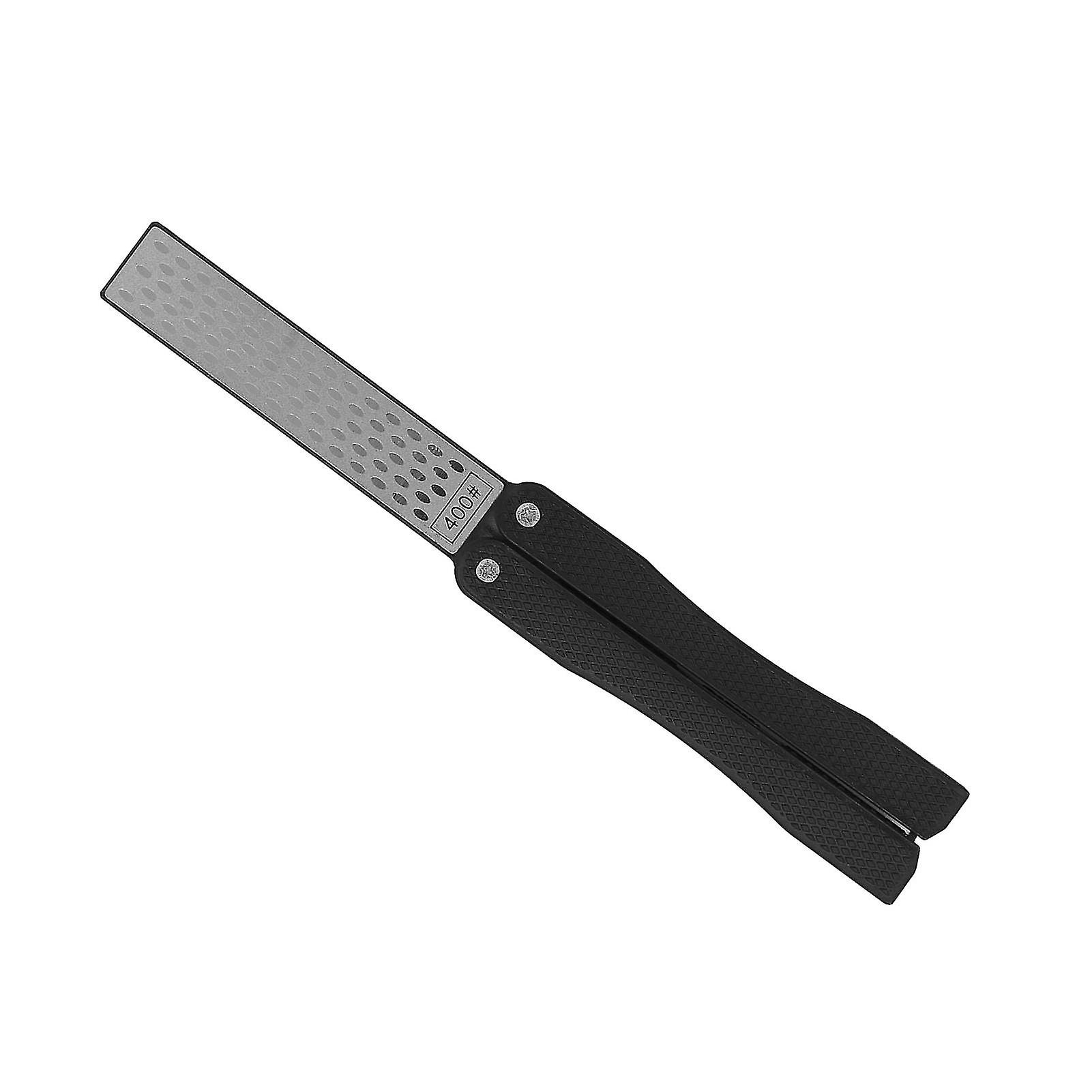 Knife Sharpener Foldable Fan Shaped Adamas Material Lightweight Portable Knife Sharpener for Outdoor Home Black